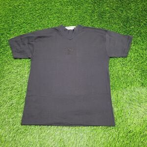 Vintage 90s Floral Flower Shirt Womens Large 20x25 Black USA